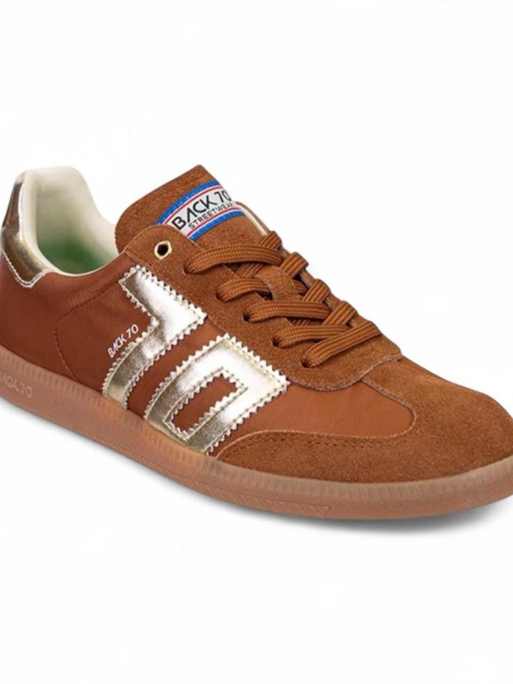 Back70 Ghost Sneakers Brown Suede Trainer with Gold Accent